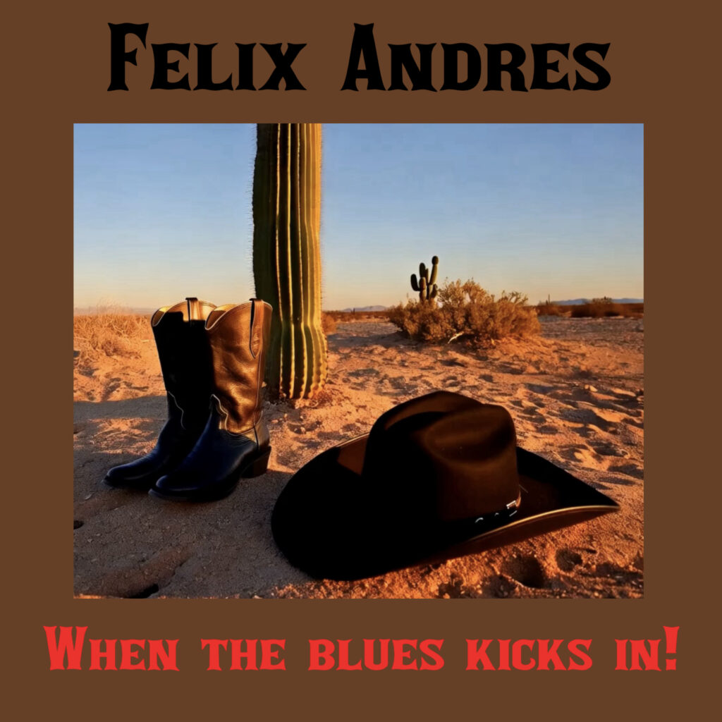 Albumhoes voor het album "When the blues kicks in." van Felix Andres. Felix Andres Music.